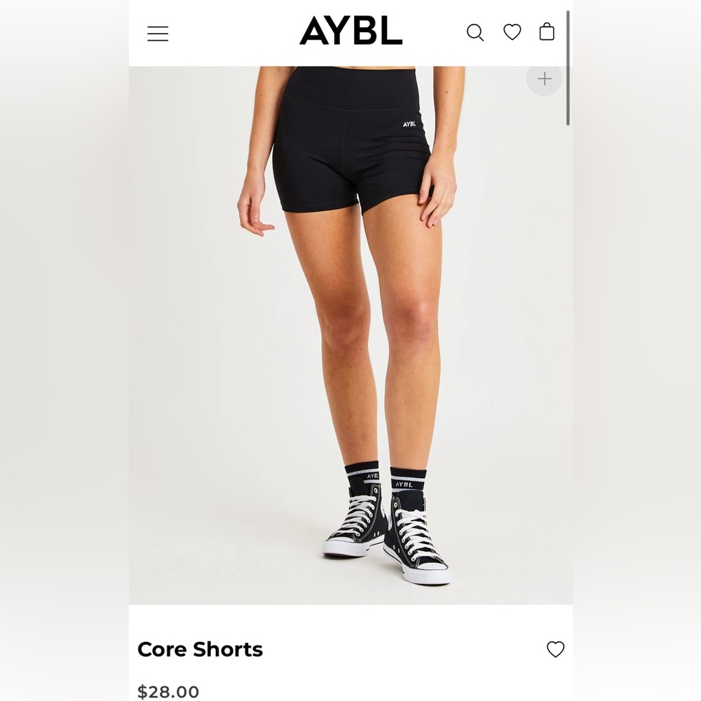 (NWT) AYBL - Core shorts - Black SIZE SMALL
